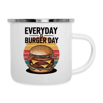 Le Burger Day, c’est tous les jours - Tasse émaillée - blanc - Droite