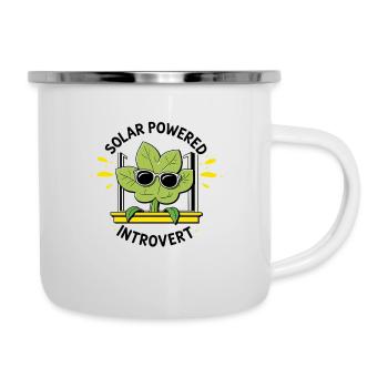 Solarbetriebener Introvert – Pflanzenwitz - Emaille-Tasse - Weiß - Rechts