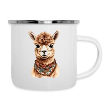 Alpaca Animal Design – Funny Graphic Illustration - Camper Mug - white - Right