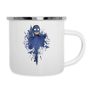 Tauchen, Taucher, Apnoe Taucher, Scuba Diver - Emaille-Tasse - Weiß - Rechts