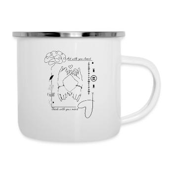 Mind & Heart Connection - Emaille-Tasse - Weiß - Rechts