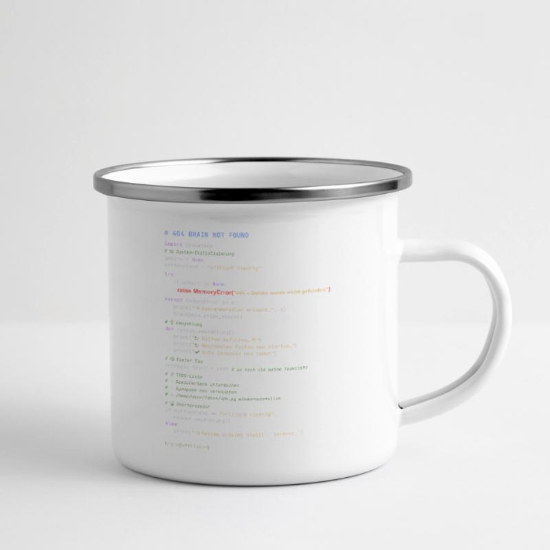 404 Brain Not Found Python Code Emaille-Tasse