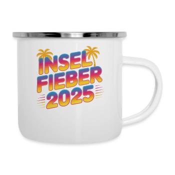 Inselfieber Malle Outfit Mallorca 2025 - Emaille-Tasse - Weiß - Rechts