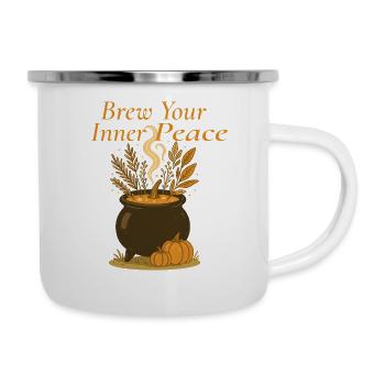 Hexenkessel – Brew Your Inner Peace Design - Emaille-Tasse - Weiß - Rechts