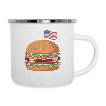 Cheeseburger Patriotic Independence Day 4th of - Emaille-Tasse - Weiß - Rechts