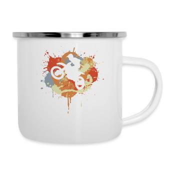 Motocross Graffiti - Emaille-Tasse - Weiß - Rechts