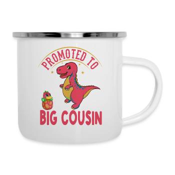 Promu au rang de grand-cousin-T-Rex Dinosaure - Tasse émaillée - blanc - Droite