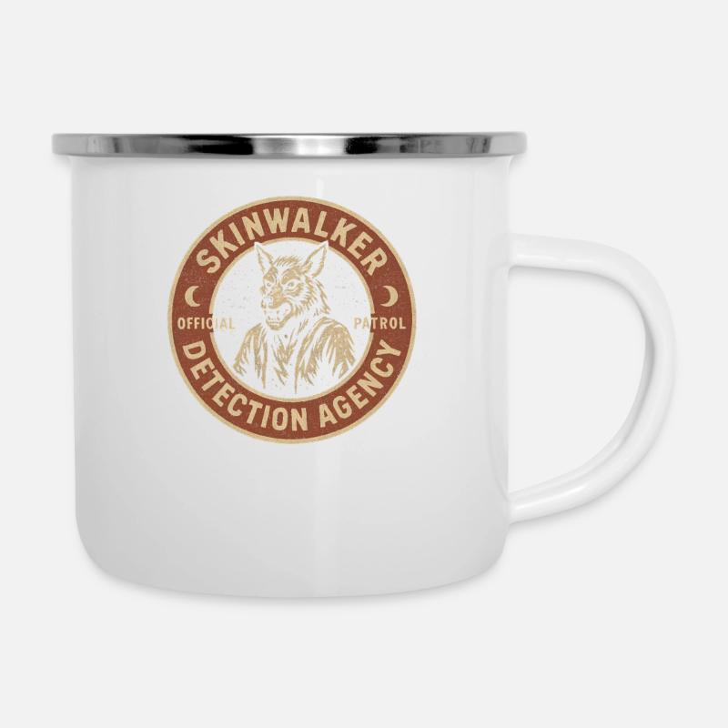 Skinwalker-Detektionsagentur Kryptiden-Skinwalker - Emaille-Tasse - Weiß