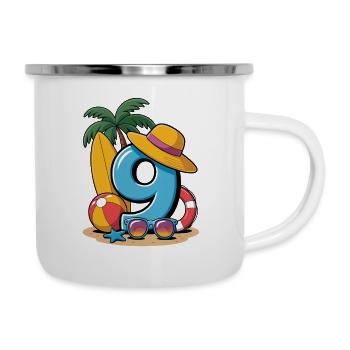 9th Birthday Vacation 9 Years - Camper Mug - white - Right