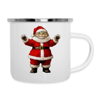 Chats Noël - Tasse émaillée - blanc - Droite
