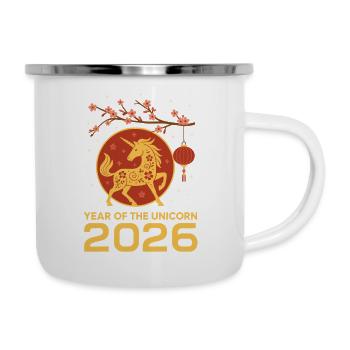 Unicorn 2026 - Emaille-Tasse - Weiß - Rechts