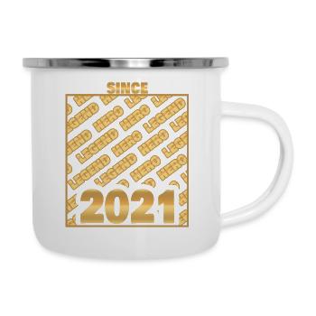 2021 - Emaille-Tasse - Weiß - Rechts