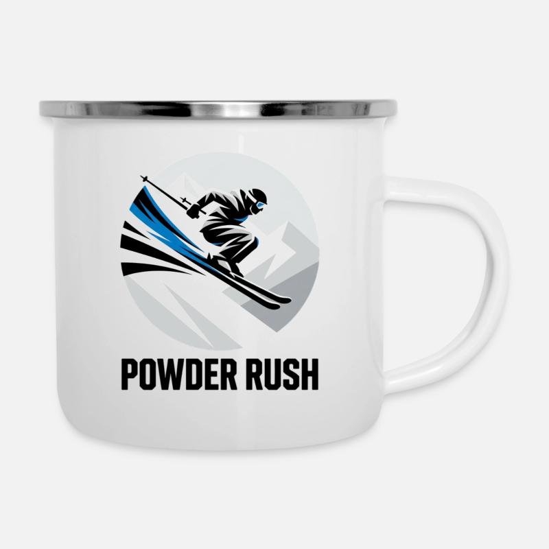 Ski Downhill Race Slope Winter Snow - Camper Mug - white