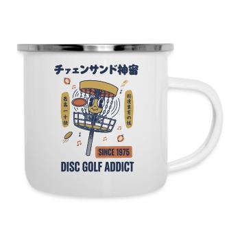 Accro au disc golf depuis 1975 Joueur drôle de disc golf - Tasse émaillée - blanc - Droite