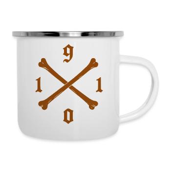 1910 Fußball Fan St. pauli Hoodie, Shirt., Kissen - Emaille-Tasse - Weiß - Rechts