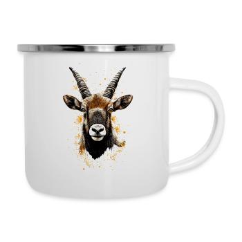 Steinbock Ziege Alpensteinbock Capricorn Ziegen - Emaille-Tasse - Weiß - Rechts