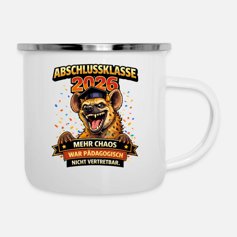 Abschlussklasse 2026 Hyäne | Schulabgänger - Emaille-Tasse - Weiß