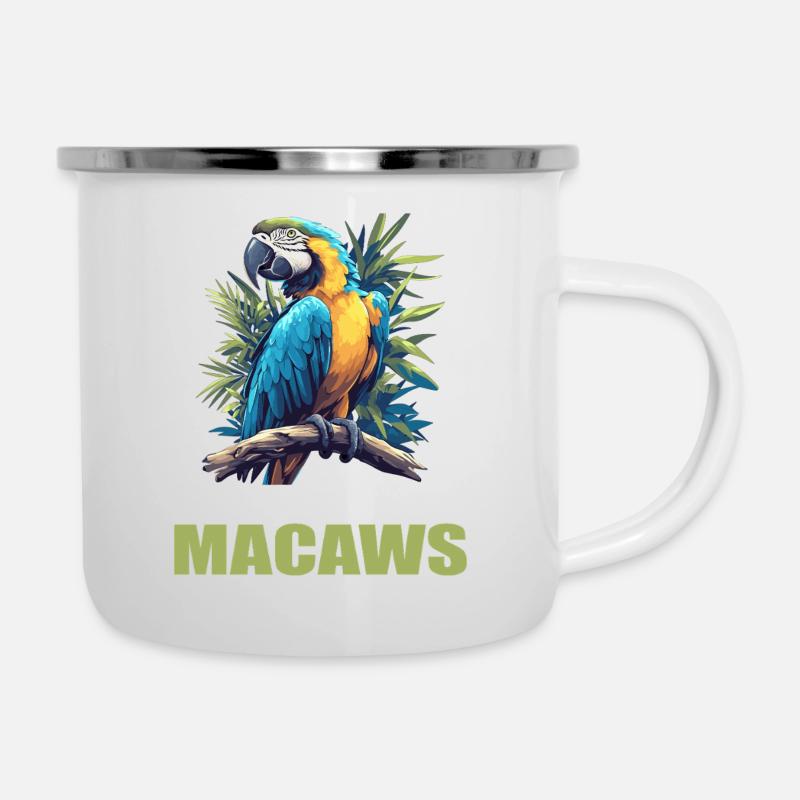 Aras Ara - Emaille-Tasse - Weiß