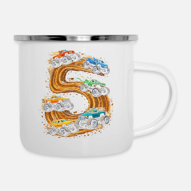Monster Trucks Dirt Loop - Camper Mug - white