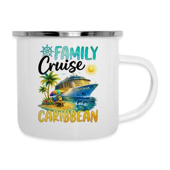 Family Cruise Caribbean - Emaille-Tasse - Weiß - Rechts