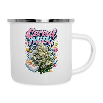 Müslimilch-Graffiti-Druck - Emaille-Tasse - Weiß - Rechts