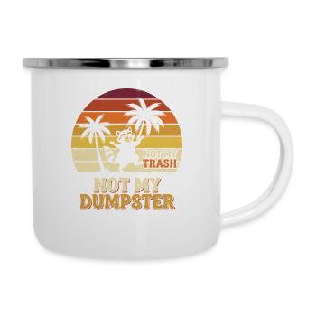 Not My Dumpster Palmen Sunset - Emaille-Tasse - Weiß - Rechts