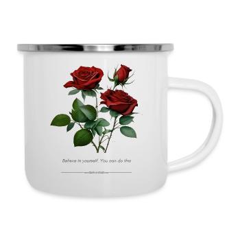 Rose - Tasse émaillée - blanc - Droite