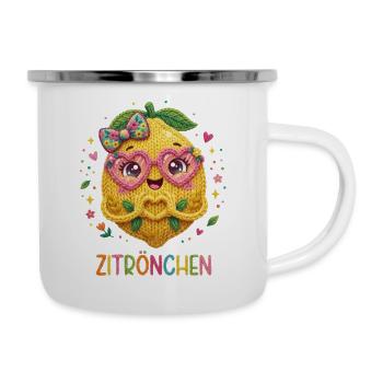 Zitrone Zitrönchen - Emaille-Tasse - Weiß - Rechts