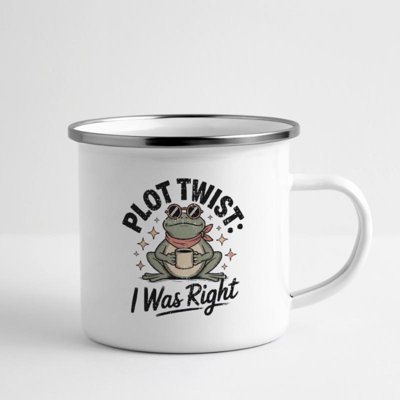 Plot Twist Frog : J’avais raison Tasse émaillée