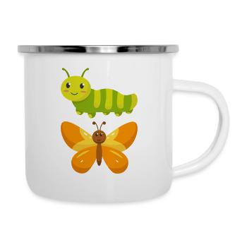 De la chenille au papillon - Tasse émaillée - blanc - Droite