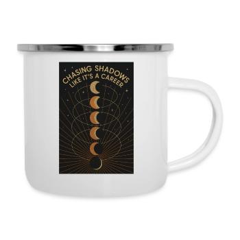 Schattenjagd | Sonnenfinsternis - Emaille-Tasse - Weiß - Rechts