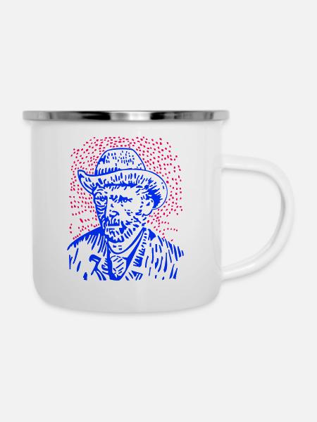 Vincent van Gogh - Emaille-Tasse - Weiß