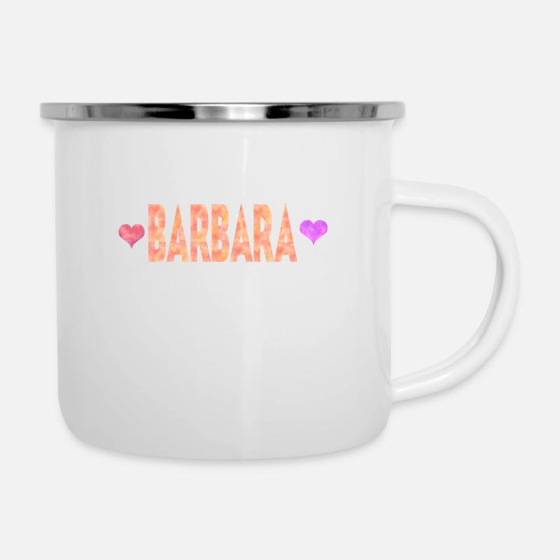 Barbara - Emaille-Tasse - Weiß