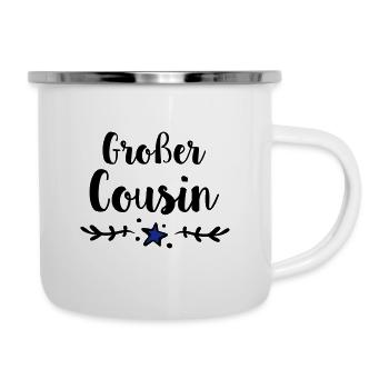 Großer Cousin - Emaille-Tasse - Weiß - Rechts