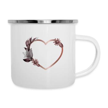 Herz - Emaille-Tasse - Weiß - Rechts