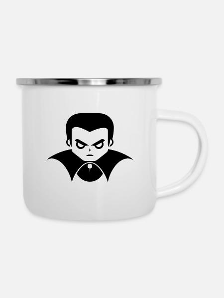 Vampir - Emaille-Tasse - Weiß