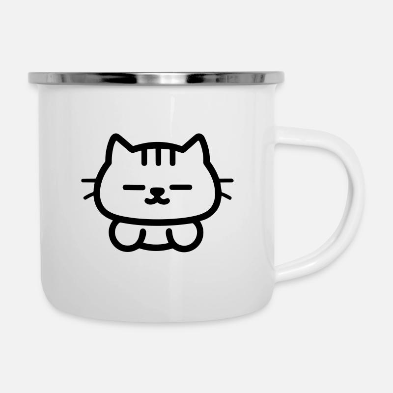 chat - Tasse émaillée - blanc