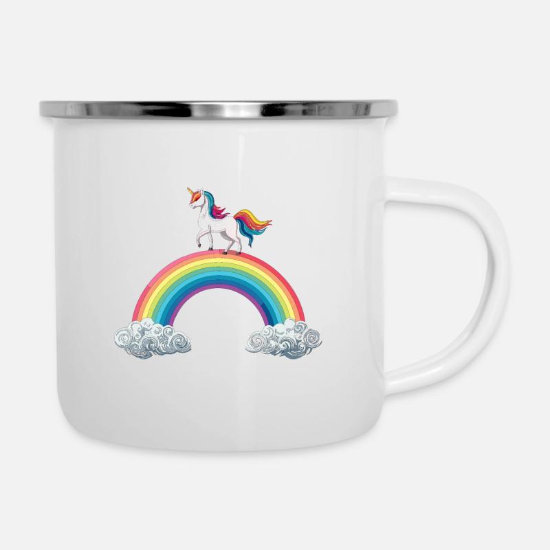 Rainbow Unicorn Colorful - Camper Mug - white