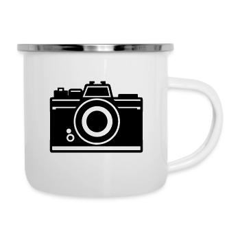 Kamera - Emaille-Tasse - Weiß - Rechts
