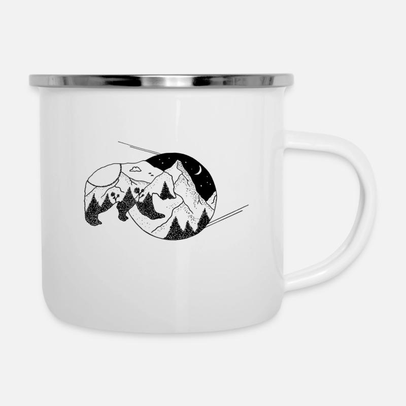 Gros ours - Tasse émaillée - blanc