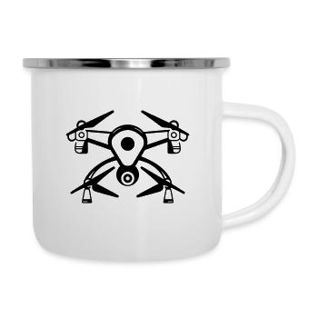 Drohne - Emaille-Tasse - Weiß - Rechts
