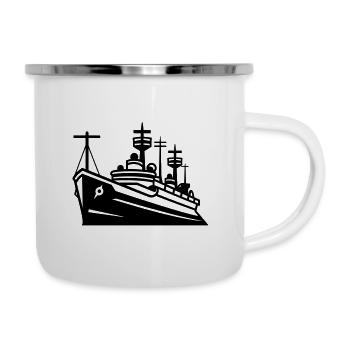 combat boat - Camper Mug - white - Right