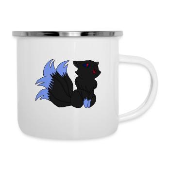 Dark Kitsune / Geschenkidee - Emaille-Tasse - Weiß - Rechts