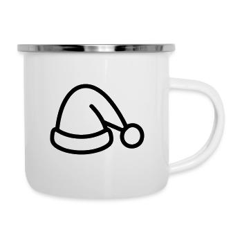 Weihnachtsmütze - Emaille-Tasse - Weiß - Rechts