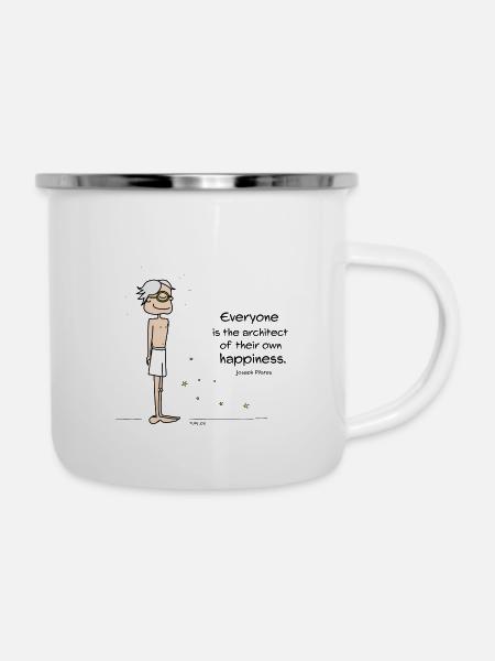 Architect of Happiness - Emaille-Tasse - Weiß