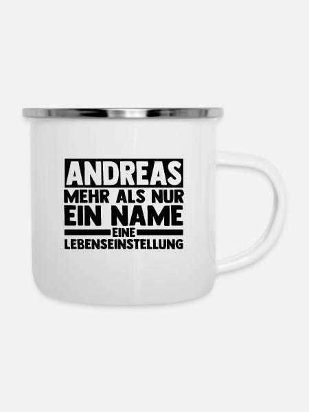 Vorname Andreas - Emaille-Tasse - Weiß