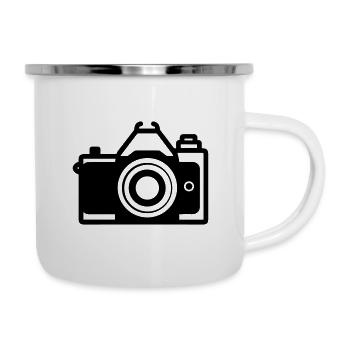 Kamera - Emaille-Tasse - Weiß - Rechts