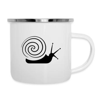 Schnecken - Emaille-Tasse - Weiß - Rechts