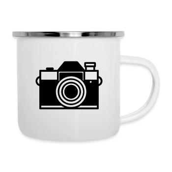 Kamera - Emaille-Tasse - Weiß - Rechts