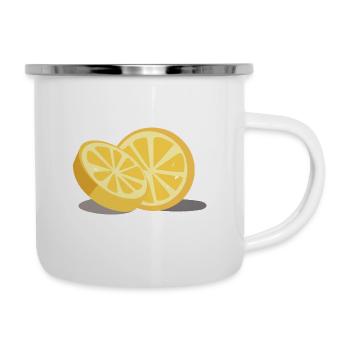 Zitrone - Emaille-Tasse - Weiß - Rechts